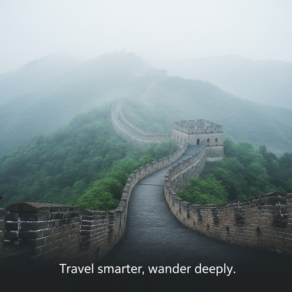 A view of the Mutianyu section of the Great Wall 