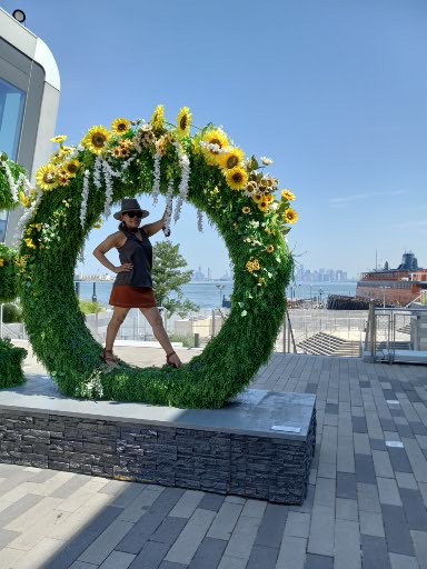 Farida posing inside a reef at Empire Outlet Mall on Staten Island.